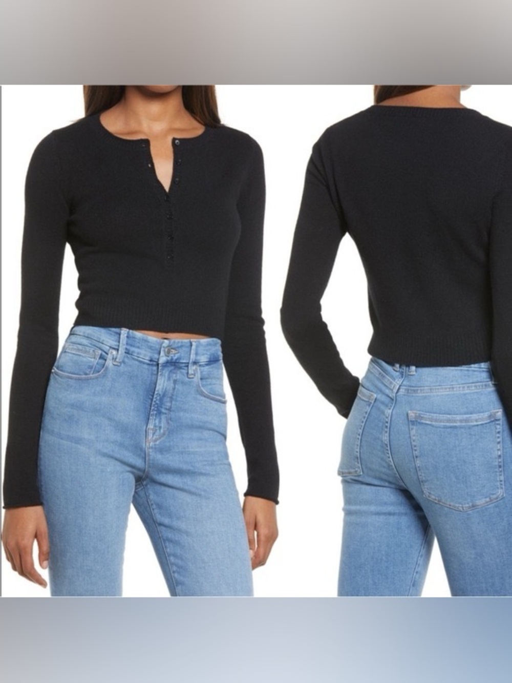 Reformation Cashmere Henley Sweater